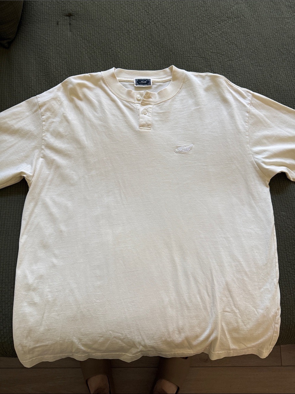 Kith Off-White Henley Polo with Subtle Logo